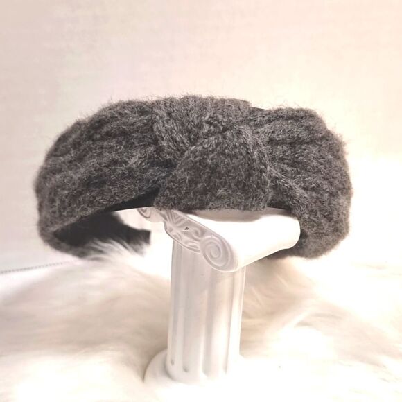 CABLE RIBBED SWEATER KNIT HEADBAND graphite gray - Picture 2 of 6